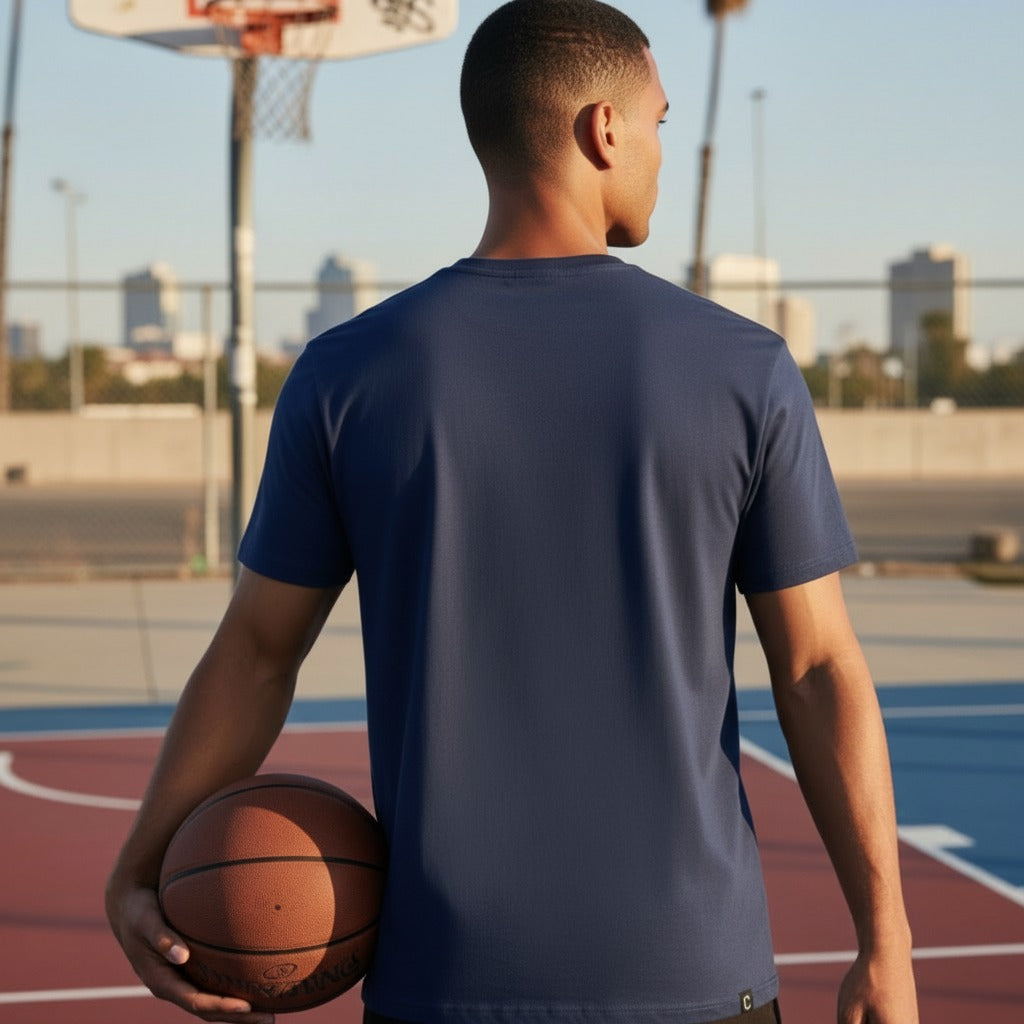 Men's Closet Inc Basic T-Shirts Plain Navy