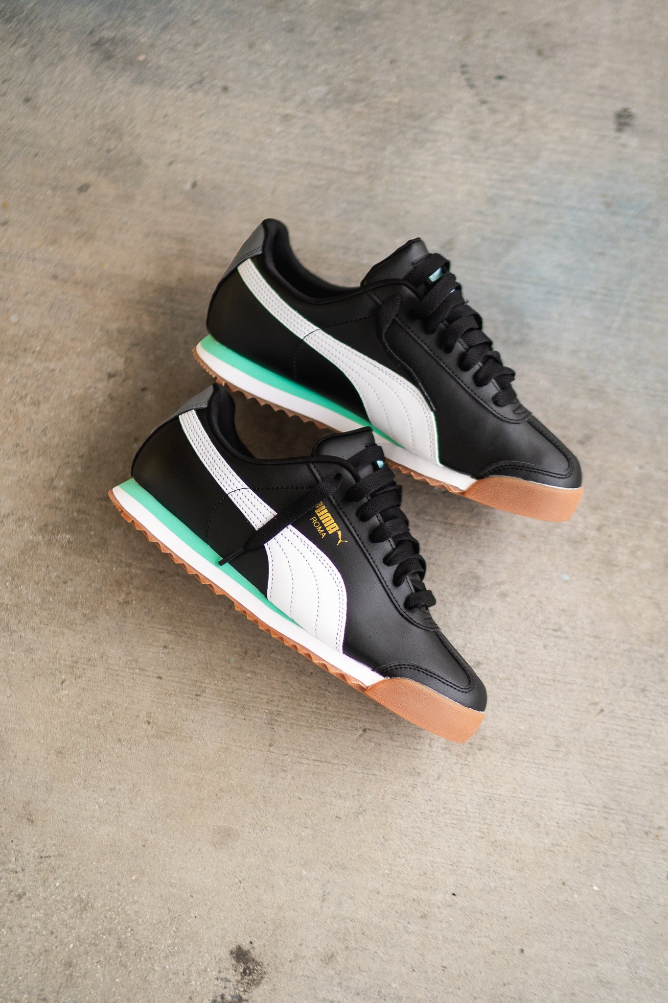 Men's Puma Roma Basic (Black/White/Mint)