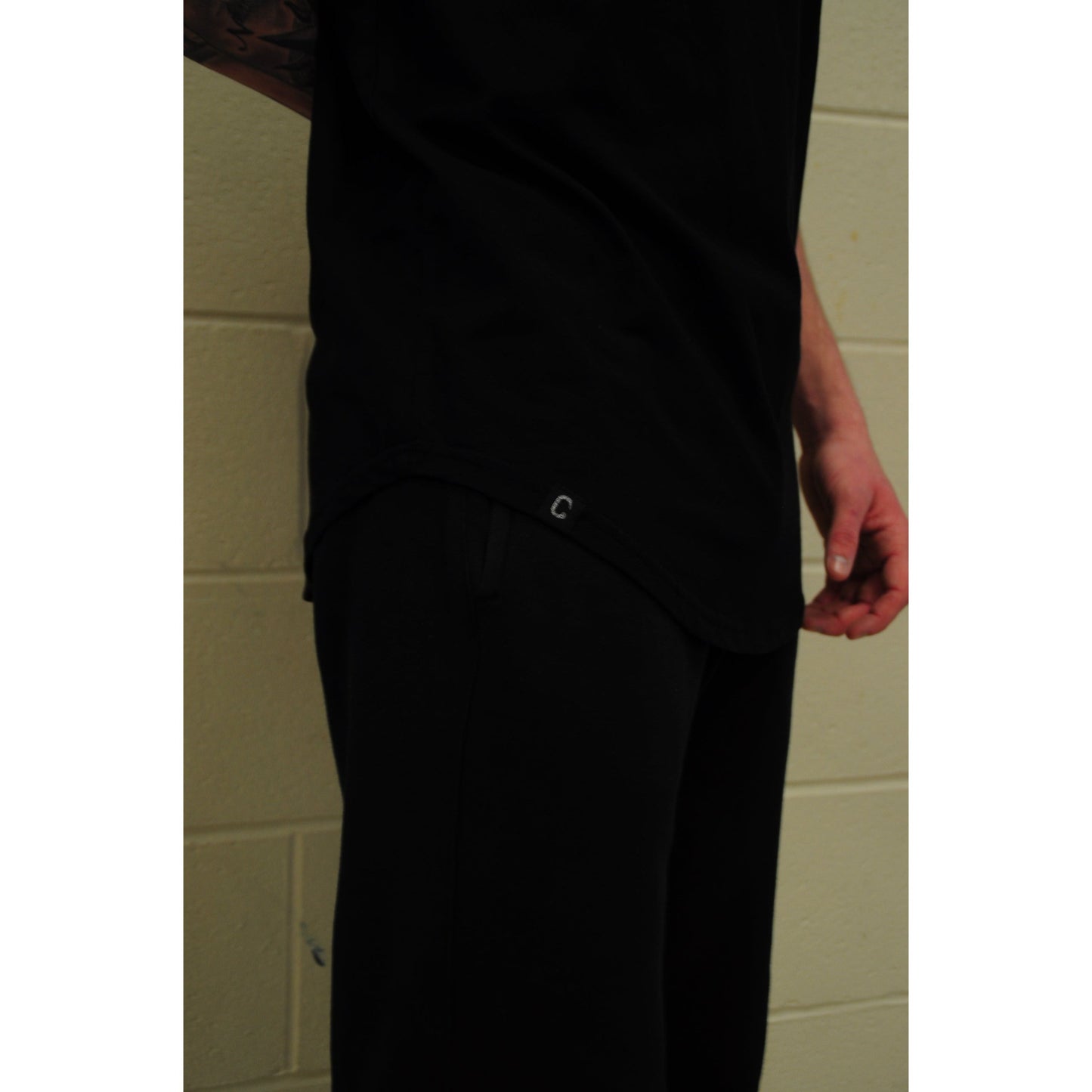 The Closet Inc Men Curved Hem T-Shirts “Black" Property Of"