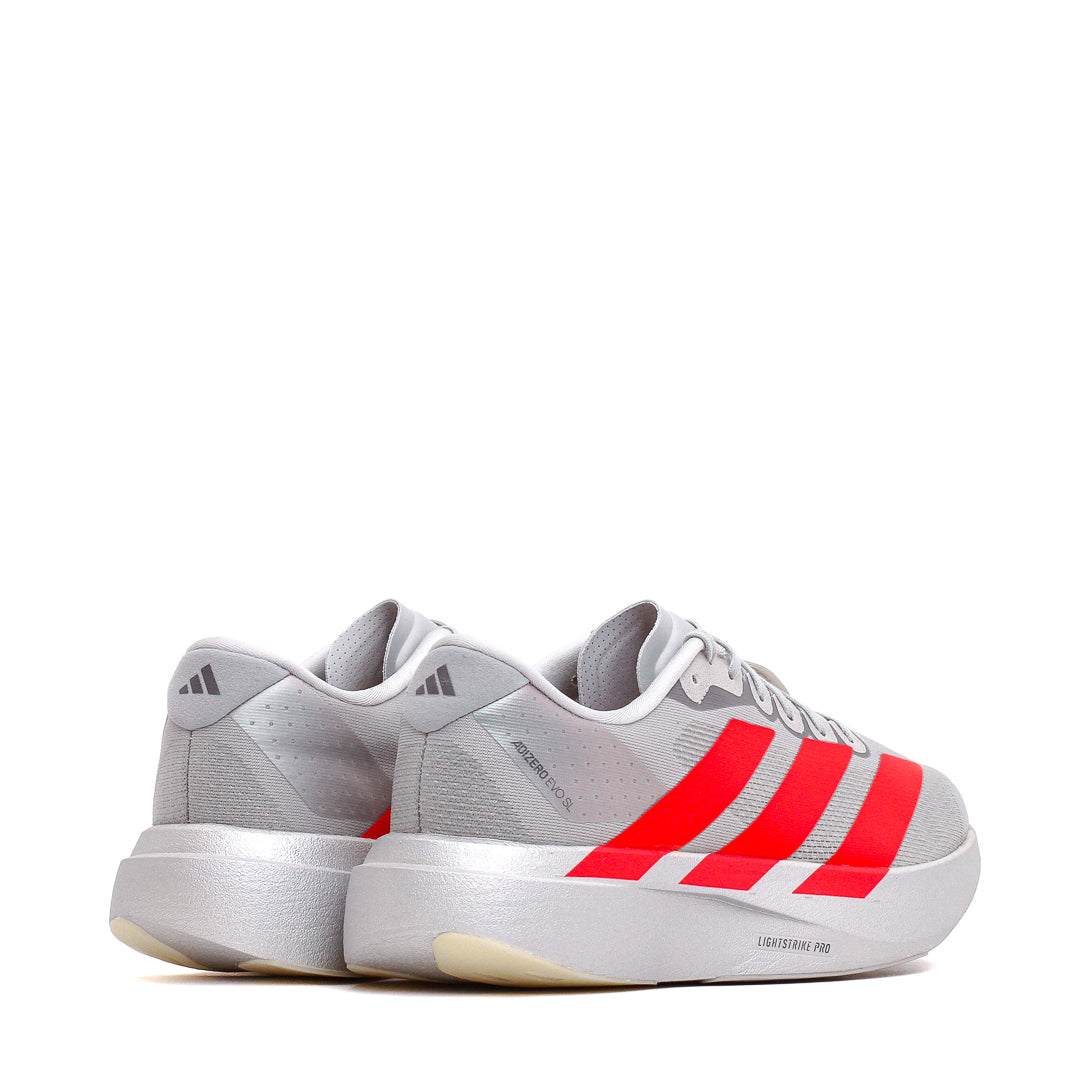 Adidas Women Adizero EVO SL Silver Metallic Lucid Red KI3383
