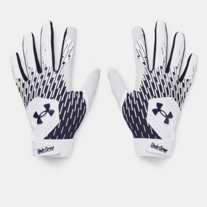 Men's Under Armour Clean Up Batting Gloves "White/Purple"