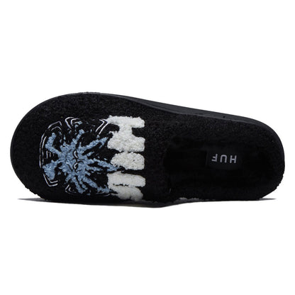 HUF Snow Angel Fuzzy Slipper Shoes - Black