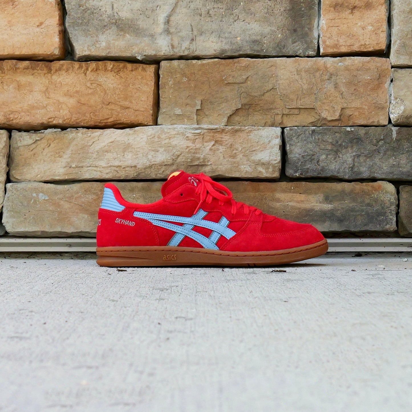 Mens Asics Skyhand OG (Electric Red/Harbor Blue)