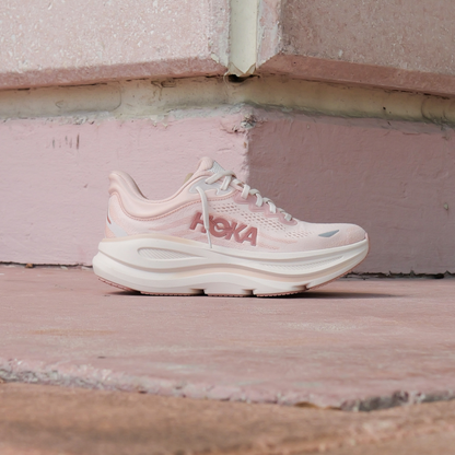 Womens HOKA Bondi 9 (rose latte/rose cream)