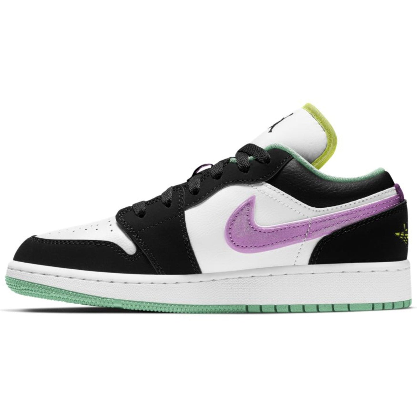 Big Kids' Air Jordan 1 Low "Green Glow Violet Shock"