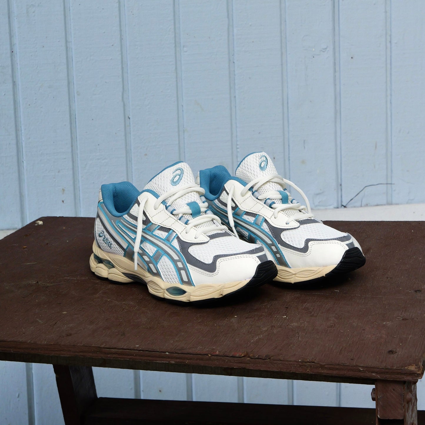 Mens Asics Gel-NYC 2055 (Cream/Blue Teal)