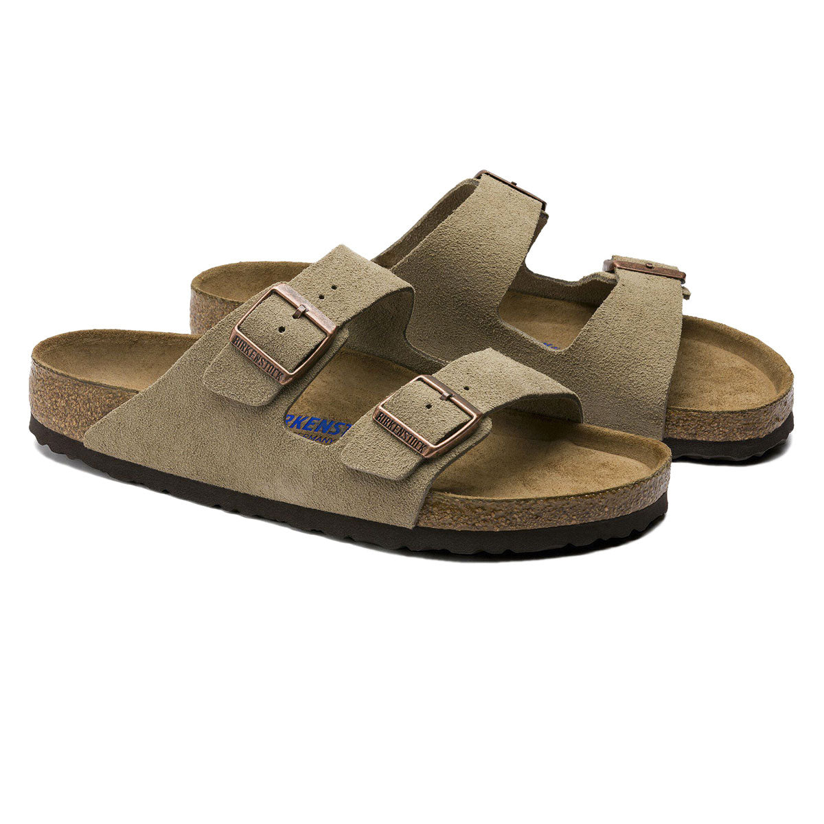 Birkenstock Arizona Soft Footbed Sandals - Taupe Suede
