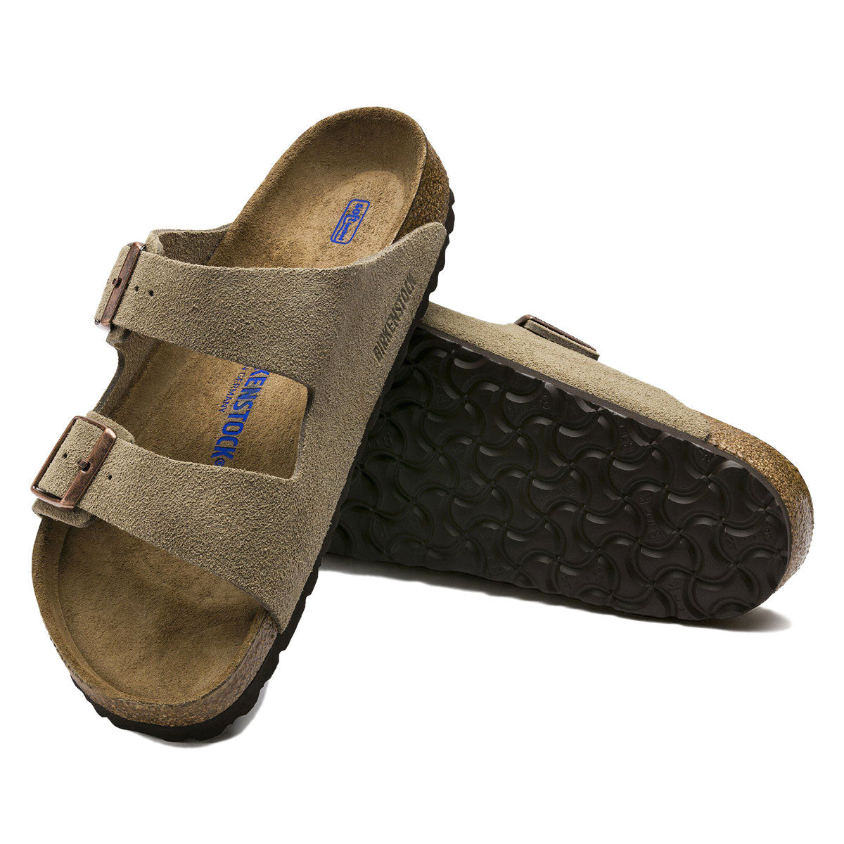 Birkenstock Arizona Soft Footbed Sandals - Taupe Suede