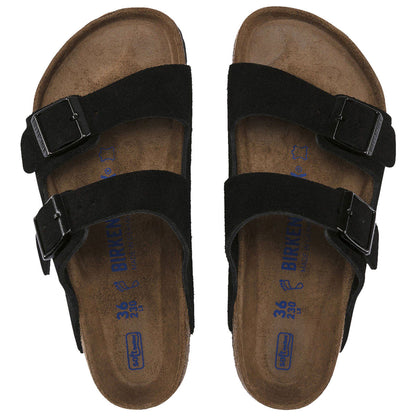 Birkenstock Arizona Soft Footbed Sandals - Black Suede