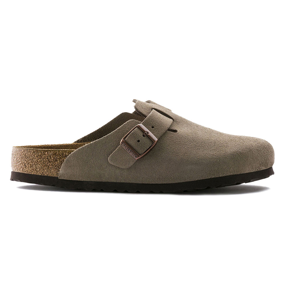 Birkenstock Boston Soft Footbed Sandals - Taupe Suede