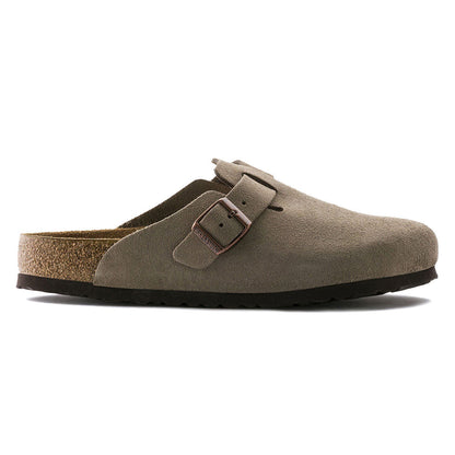 Birkenstock Boston Soft Footbed Sandals - Taupe Suede