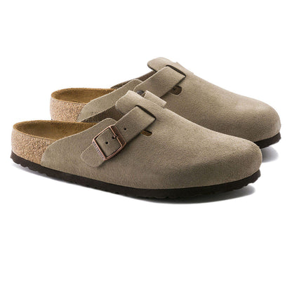 Birkenstock Boston Soft Footbed Sandals - Taupe Suede