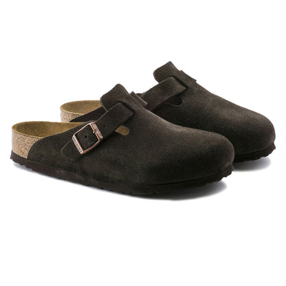 Birkenstock Boston Soft Footbed Sandals - Mocha Suede
