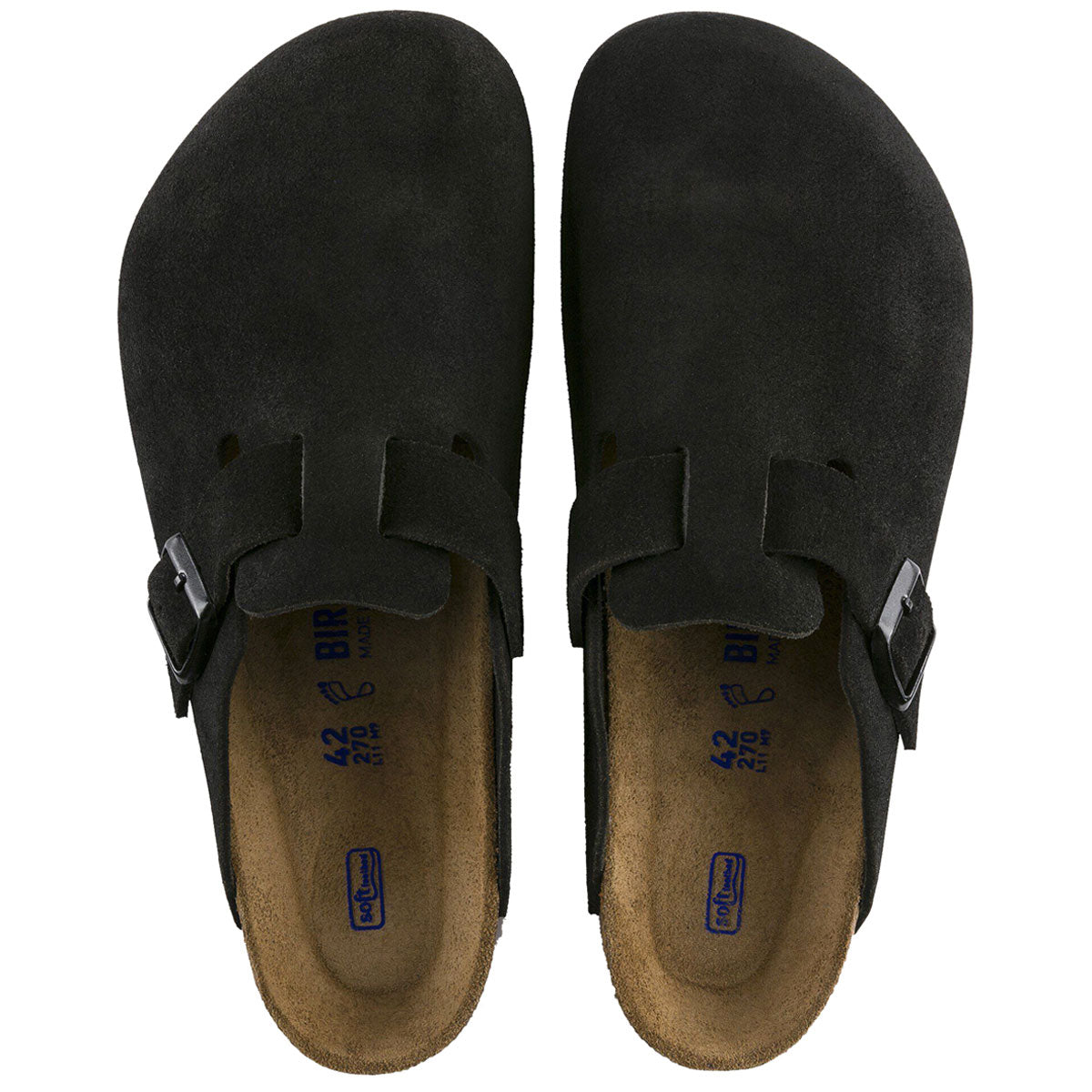 Birkenstock Boston Soft Footbed Sandals - Black Suede