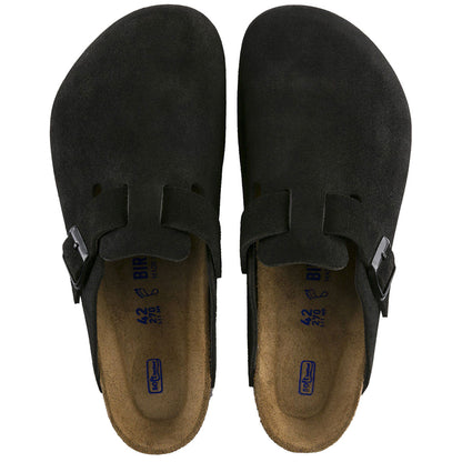 Birkenstock Boston Soft Footbed Sandals - Black Suede