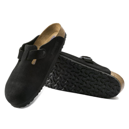 Birkenstock Boston Soft Footbed Sandals - Black Suede