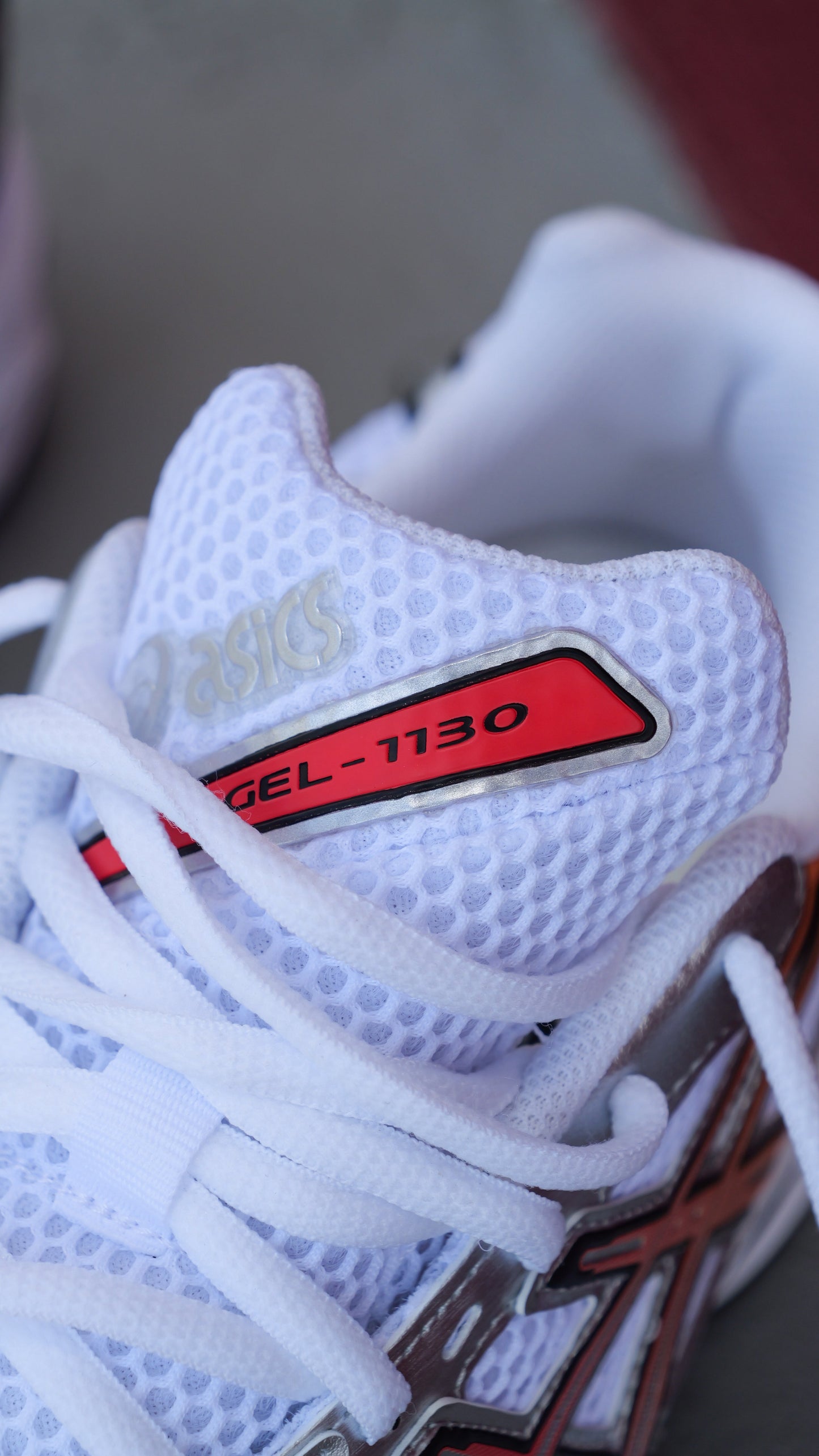 Mens Asics Gel-1130 (White/Red Snapper)