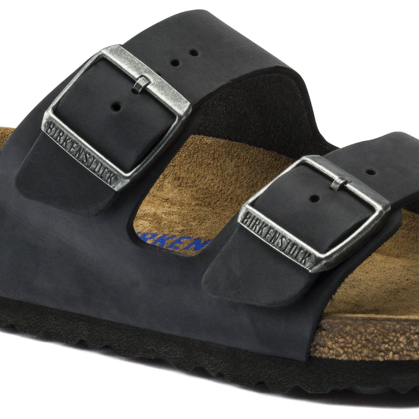 Birkenstock Womens Arizona Soft Footbed Sandals - Black Oilded Leather