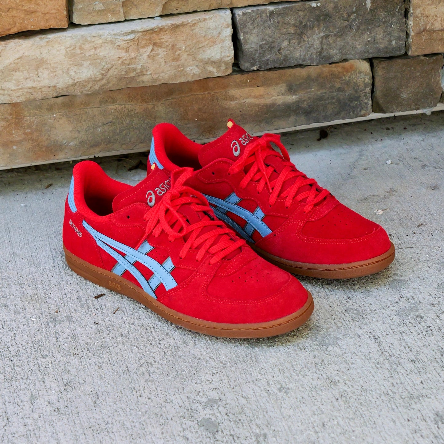 Mens Asics Skyhand OG (Electric Red/Harbor Blue)