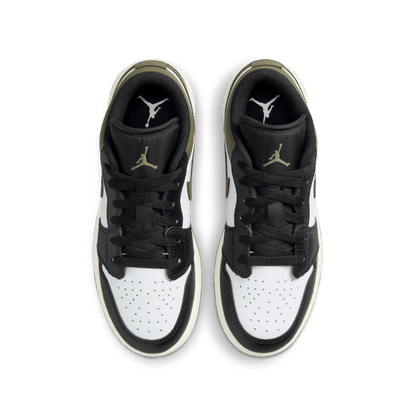 Big Kids' Air Jordan 1 Low "Black Toe Medium Olive"