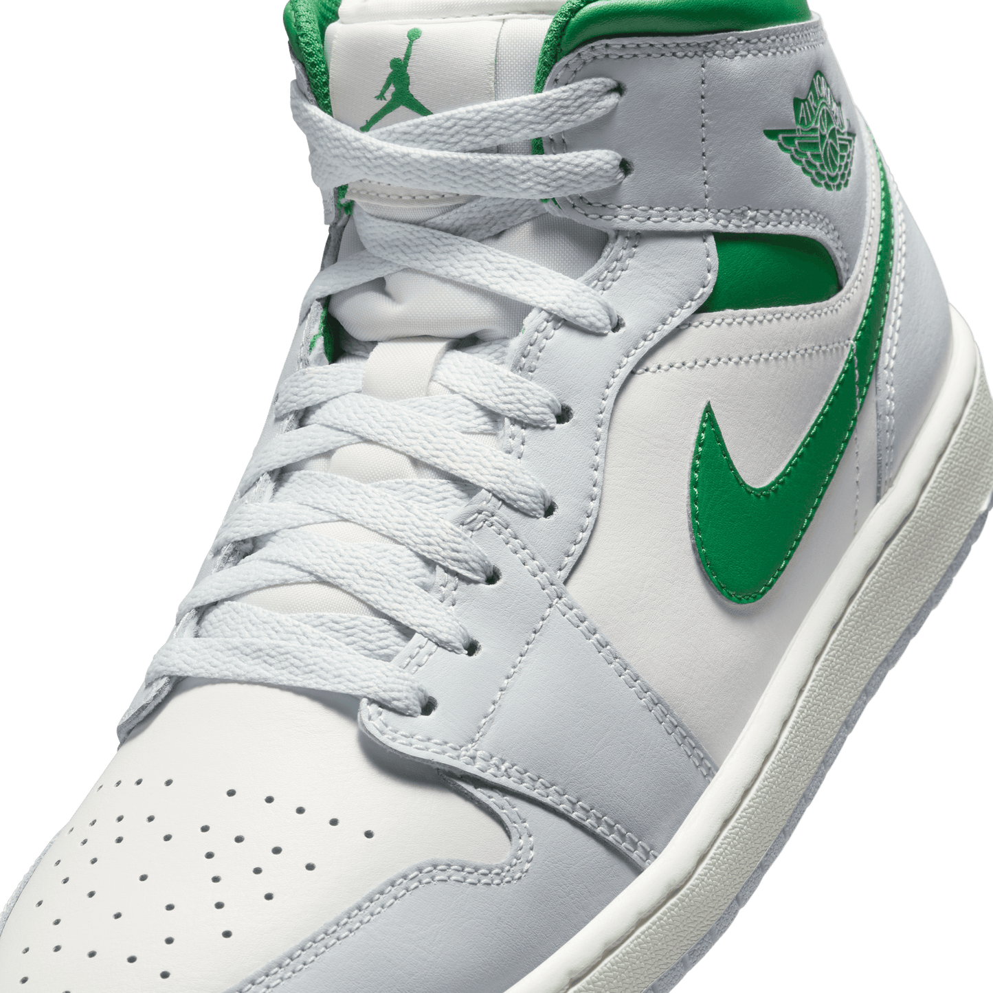 Men's Air Jordan 1 Mid "Summit White Lucky Green"