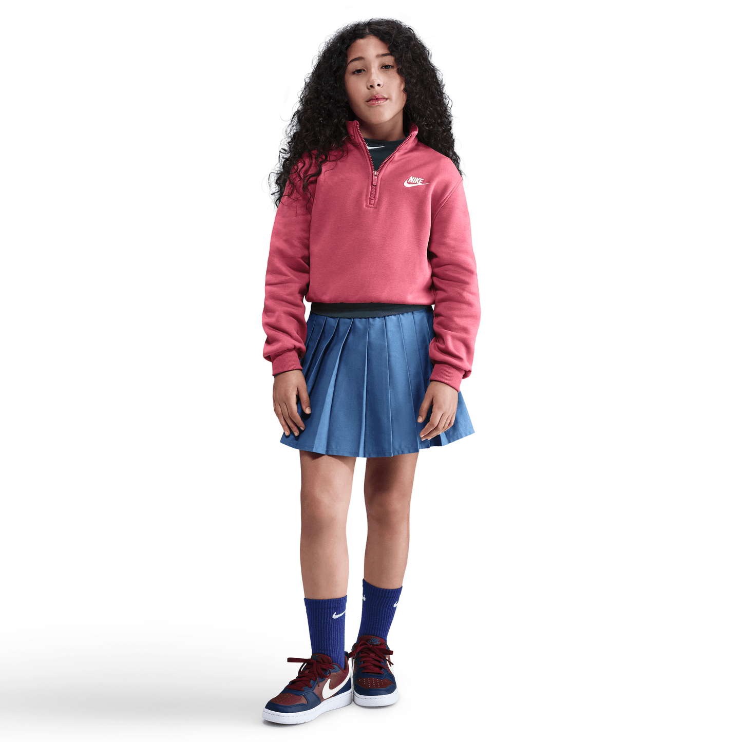 Big Kids' Nike Club Fleece 1/2-Zip Long-Sleeve Top