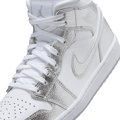 Women's Air Jordan 1 Mid SE "Crinkled Silver Foil"