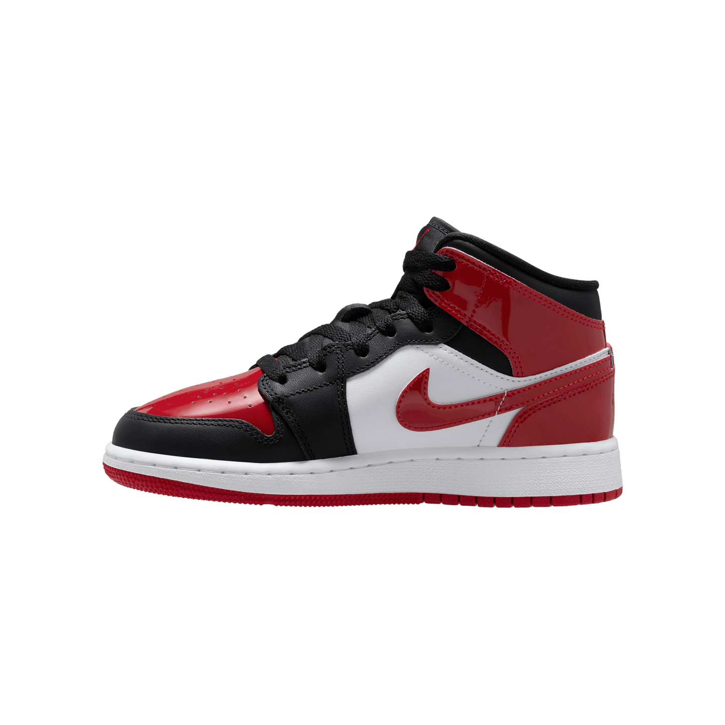 Big Kids' Air Jordan 1 Mid  "Patent Bred Toe"