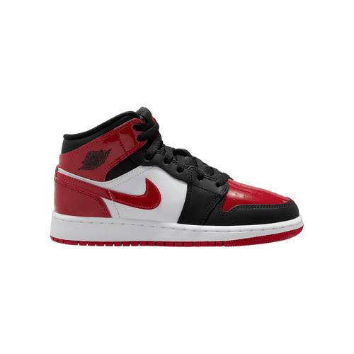 Big Kids' Air Jordan 1 Mid  "Patent Bred Toe"