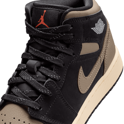 Big Kids' Air Jordan 1 Mid SE "Black Olive Grey"