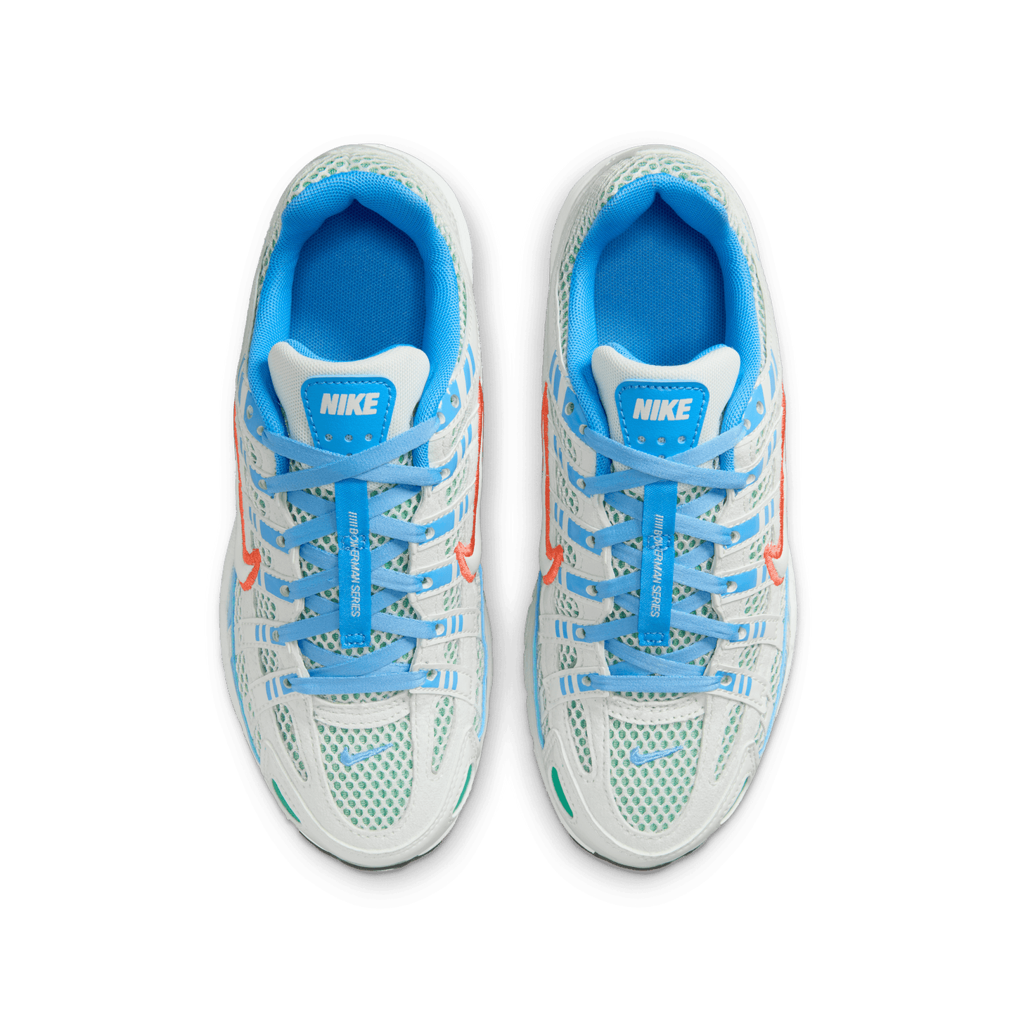 Big Kids' Nike P-6000 BG "White University Blue Stadium Green"