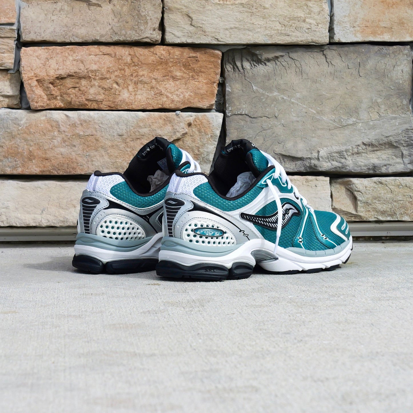 Mens Saucony ProGrid Triumph 4 (Teal/Silver)