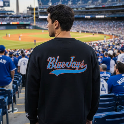 Men's Mitchell And Ness MLB Toronto Blue Jays Oversweep Crew