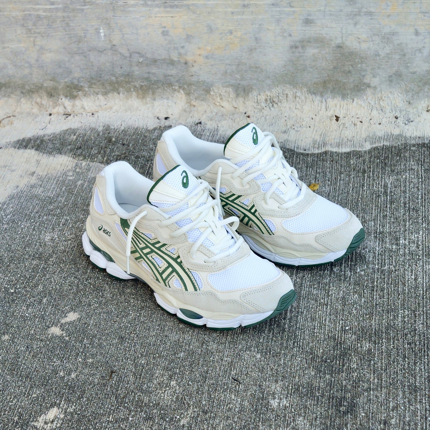 Mens Asics Gel-NYC (Ivory/Forest Night)