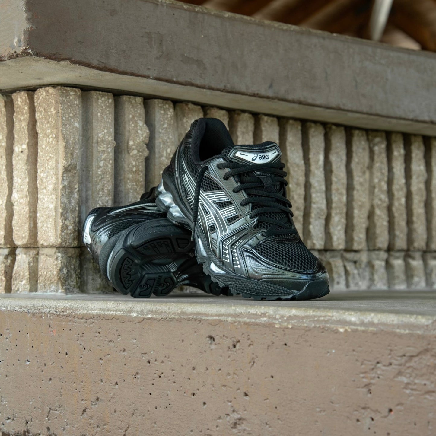 Mens Asics Gel-Kayano 14 (Black/Pure Silver)