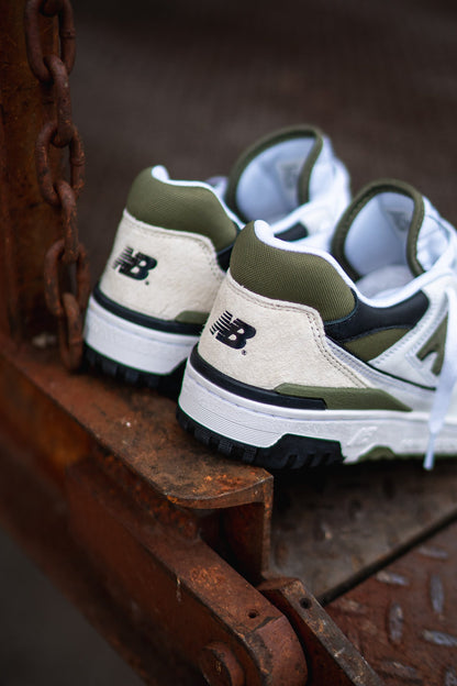 Mens New Balance 550 (White/Olive) - BB550DOB
