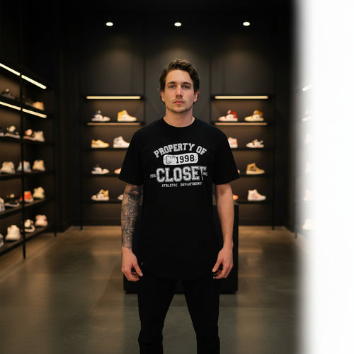 The Closet Inc Men Curved Hem T-Shirts “Black" Property Of"