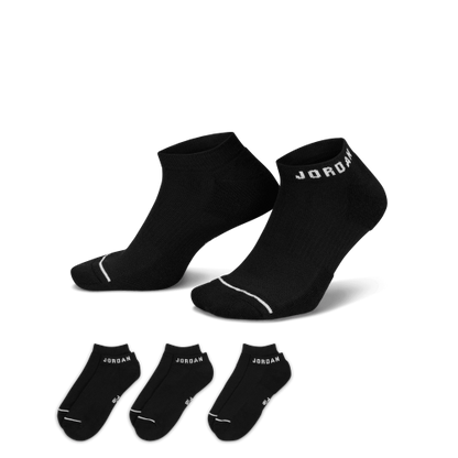 Jordan Everyday No-Show Socks "Black White" (3 Pairs) (Unisex)