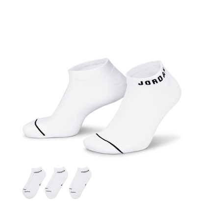 Jordan Everyday No-Show Socks "White Black" (3 Pairs) (Unisex)