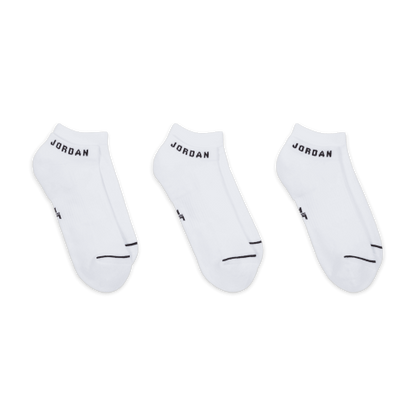 Jordan Everyday No-Show Socks "White Black" (3 Pairs) (Unisex)
