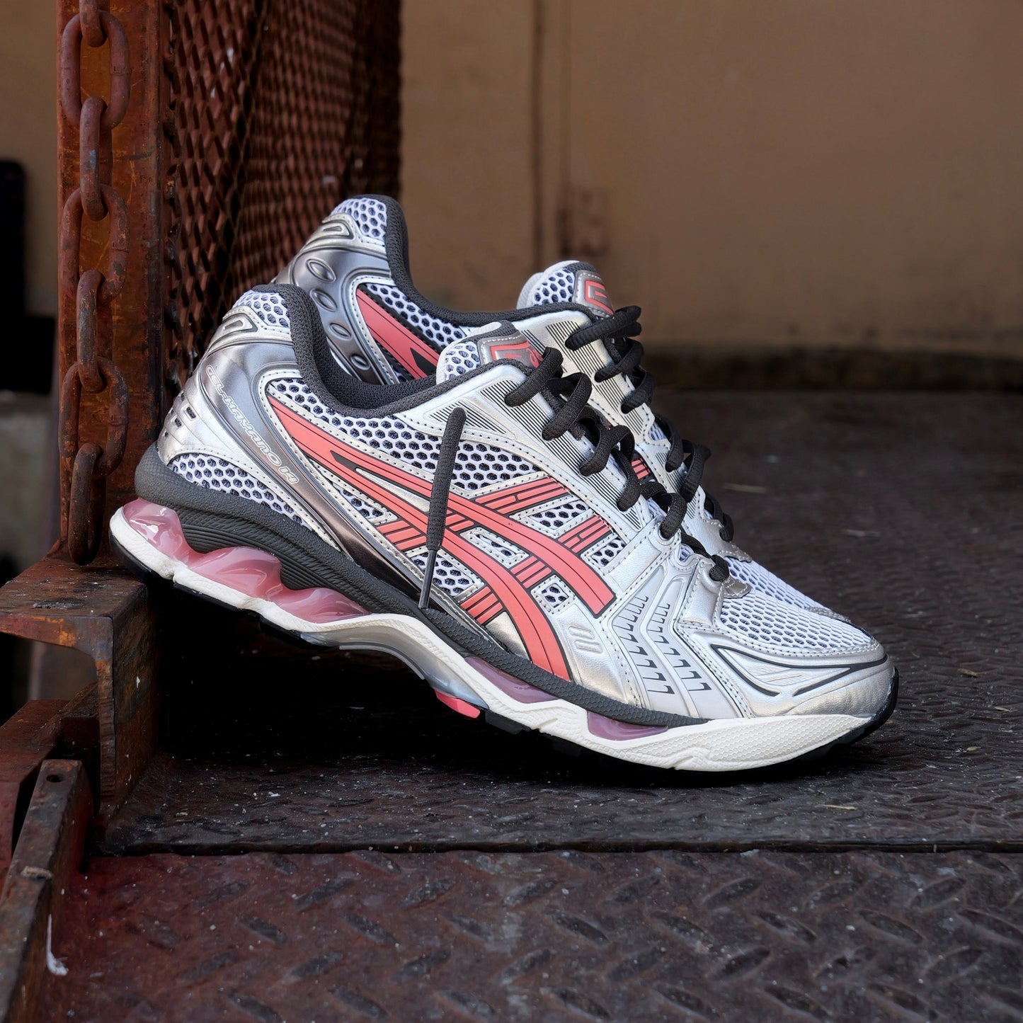 Mens Asics Gel-Kayano 14 (White/Papaya)