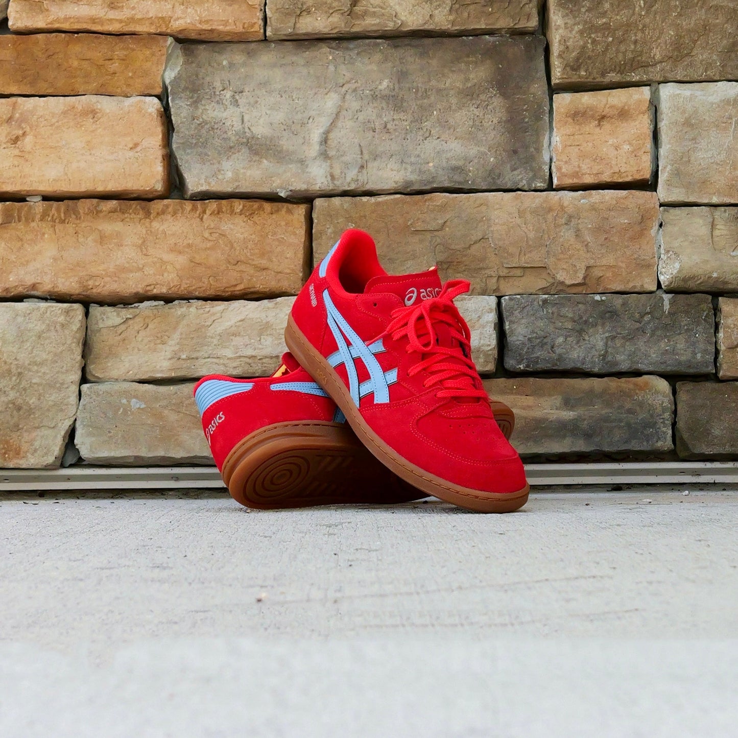 Mens Asics Skyhand OG (Electric Red/Harbor Blue)