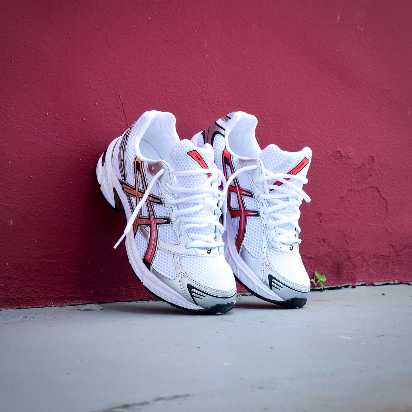 Mens Asics Gel-1130 (White/Red Snapper)