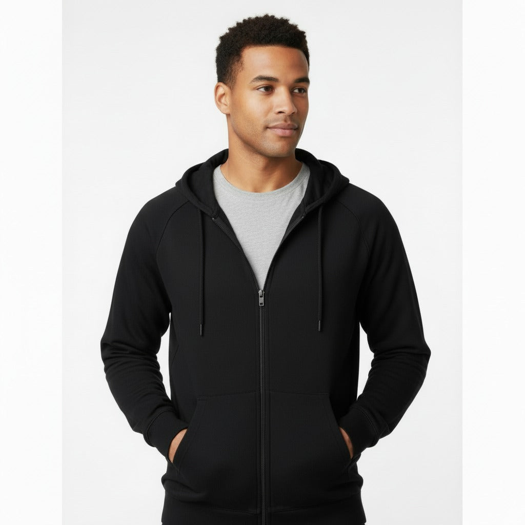 The Closet Inc Mens Fleece Zipper  Black