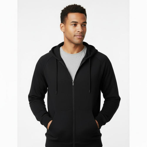 The Closet Inc Mens Fleece Zipper  Black
