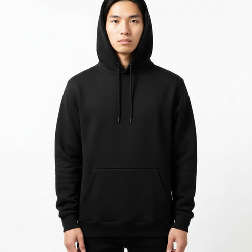 The Closet Inc Mens Fleece Pullover BLACK