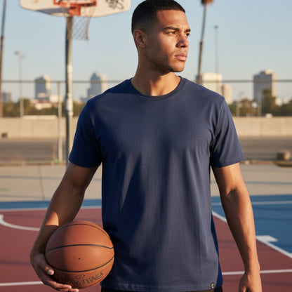 Men's Closet Inc Basic T-Shirts Plain Navy