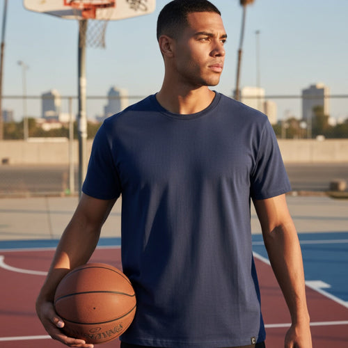Men's Closet Inc Basic T-Shirts Plain Navy