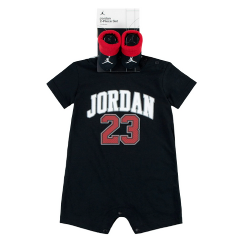 Baby/Toddler Jordan 23 Romper & Bootie Set 0-6M (2Piece Set) "Black"