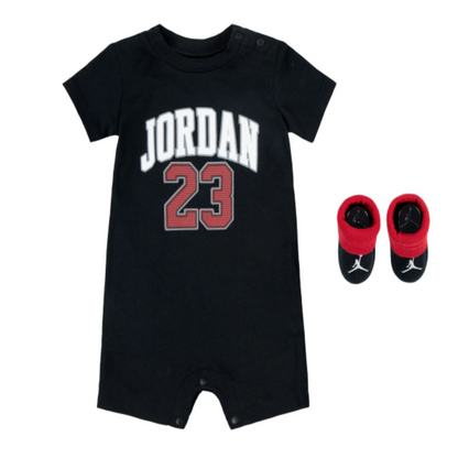 Baby/Toddler Jordan 23 Romper & Bootie Set 0-6M (2Piece Set) "Black"
